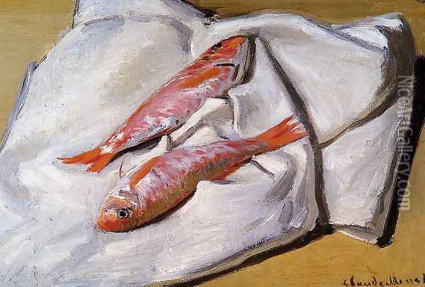 Still Life Red Mullets Oil Painting - Claude Oscar Monet