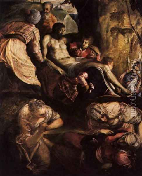Christ Carried to the Tomb Oil Painting - Jacopo Tintoretto (Robusti)