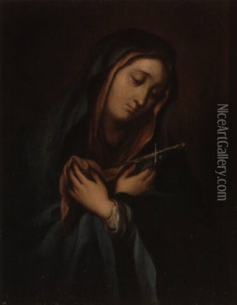 Virgen Dolorosa Oil Painting - Juan Patricio Morlete Ruiz