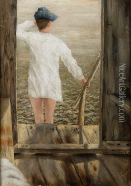 At The Bathhouse (wolter Simberg) Oil Painting - Hugo Simberg