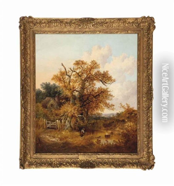 The Old Pond Oil Painting - John Berney Ladbrooke