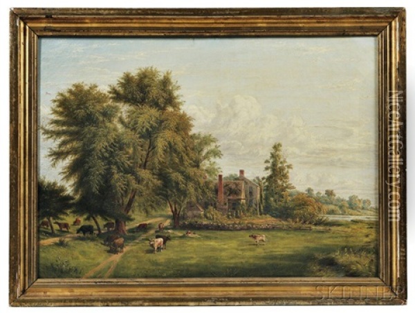 Old Cromwell Farmhouse Oil Painting - William Rickarby Miller