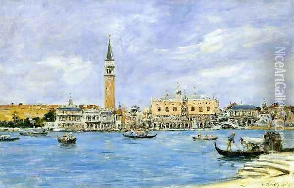 Venice, the Campanile, the Ducal Palace and the Piazzetta, View from San Giorgio Oil Painting - Eugene Boudin