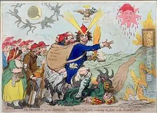 The Prophet of the Hebrews the Prince of Peace conducting the Jews to the Promised Land Oil Painting - James Gillray