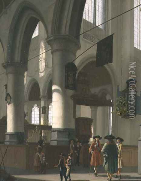 A Church Interior Oil Painting - Hendrick van Streeck