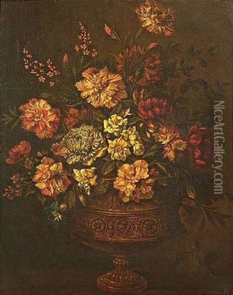 Blumenstraus In Einer Vase Oil Painting - Jean-Baptiste Monnoyer