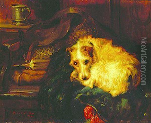 Terrier At Rest Oil Painting - Philip Eustace Stretton