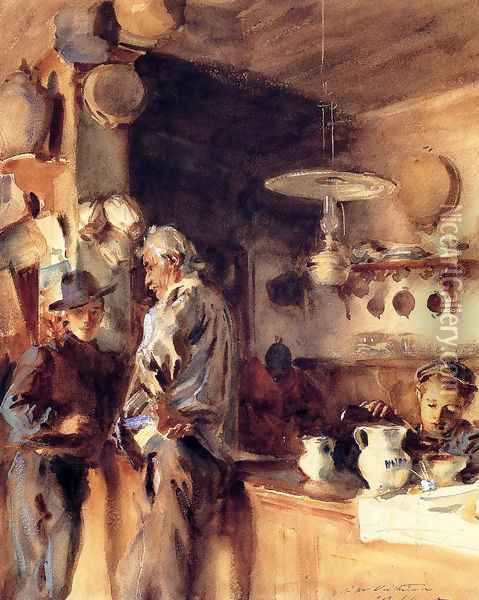 A Spanish Interior Oil Painting - John Singer Sargent