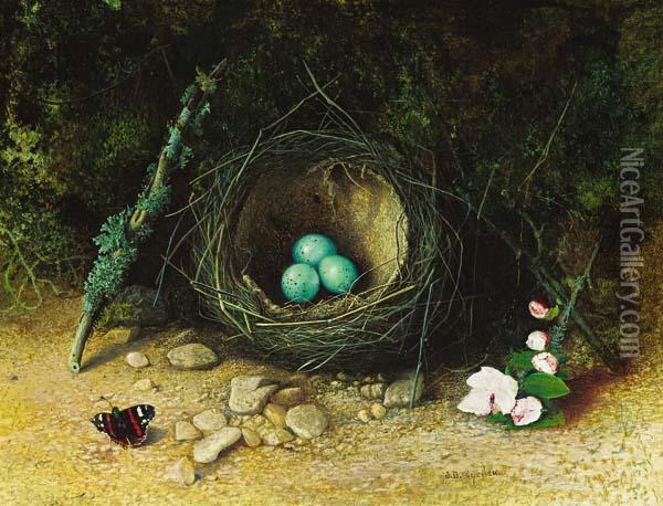 Still Life With Bird's Nest Oil Painting - John Atkinson Grimshaw