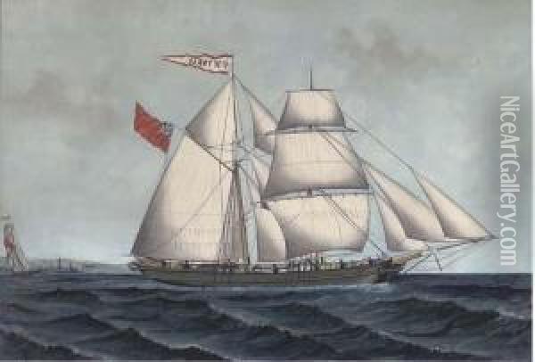 The Schooner Victoria Of Blyth Oil Painting - Lars Petter Sjostrom