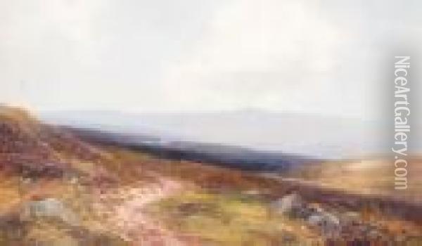 Fur Top, Near Lydfor Moors, Dartmoor Oil Painting - Frederick John Widgery