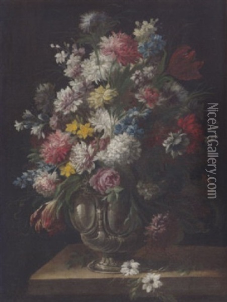Blumenstillleben Oil Painting - Jean-Baptiste Belin de Fontenay the Elder