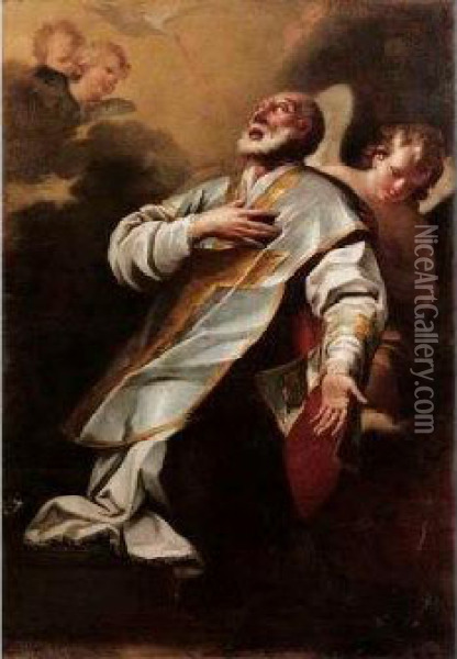 Santo Vescovo Oil Painting - Pietro Antonio Magatti