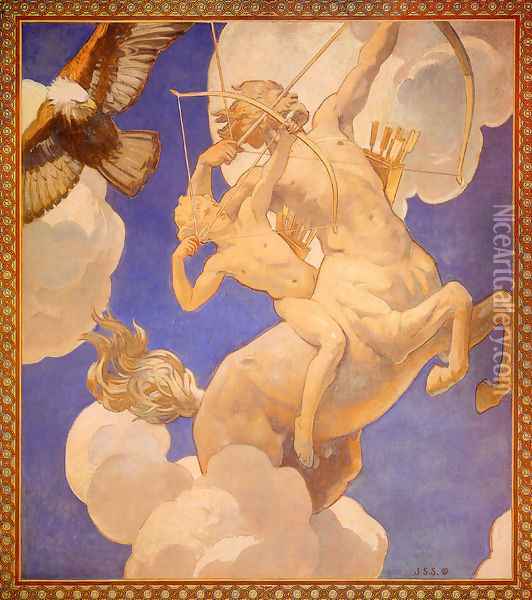 Chiron And Achilles Oil Painting - John Singer Sargent