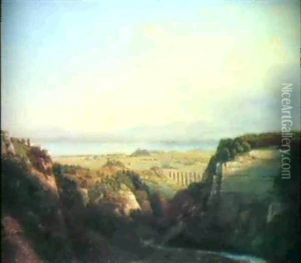 Die Berner Alpen Von Boudry Aus Gesehen Oil Painting - Edouard Pourtales Pury