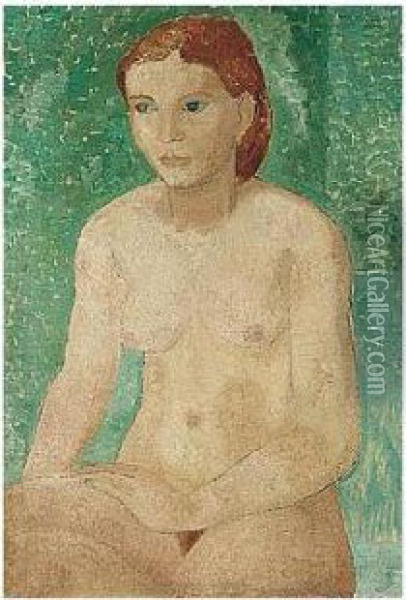 Seated Nude Oil Painting - Christopher Wood