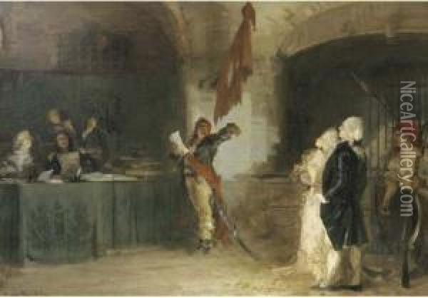 Le Denonciateur: During The French Revolution Oil Painting - Alexander Henri Robert Van Maasdijk