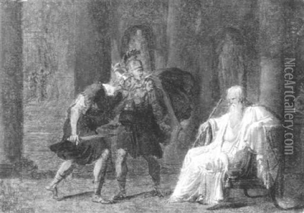 Die Ermordung Des Romischen Konsuls Papirius Oil Painting - Philipp Friedrich Von Hetsch