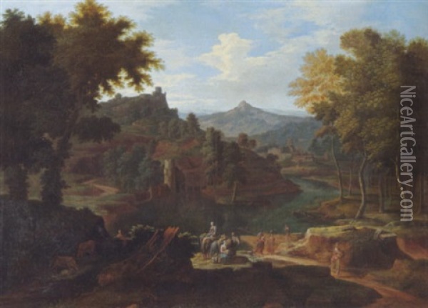 Landschaft Mit Figuren Oil Painting - Hendrick Frans van Lint