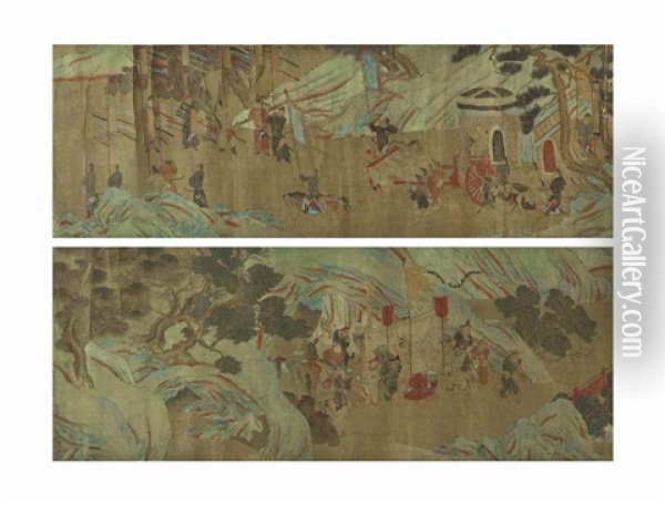 Wei River Alliance Oil Painting -  Qiu Ying