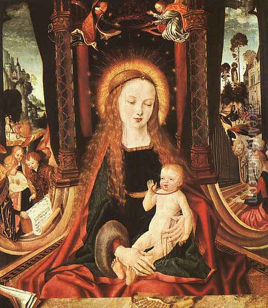 Madonna and Child, 1490-1500 Oil Painting - Master of the Aix-en-Chapel Altarpiece