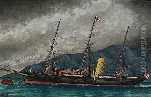 Ss Northumbria Oil Painting - James Scott Maxwell