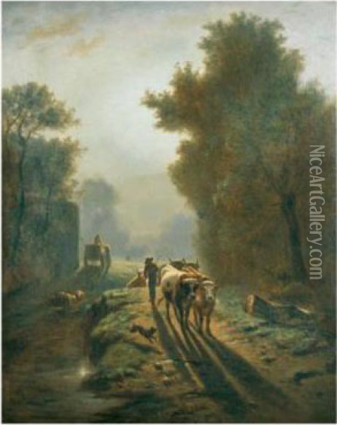 Return From The Field Oil Painting - Constant Troyon