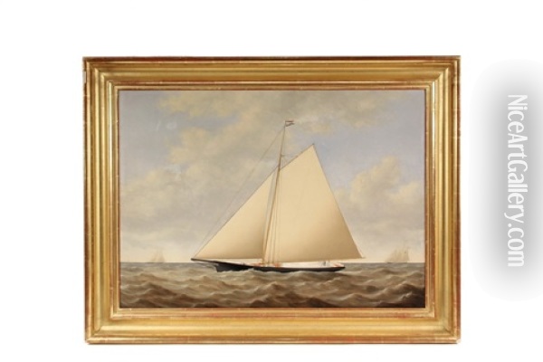 The Sloop Julia Wins The Champion Prize Oil Painting - Joseph B. Smith