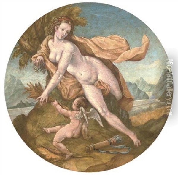 Sine Cerere Et Bacco Friget Venus Oil Painting - Giulio Romano