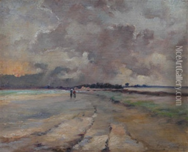 Promenade En Bord De Mer Oil Painting - Paul Huet