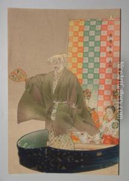 Kogyo Et Autre Oil Painting - Kamisaka Sekka