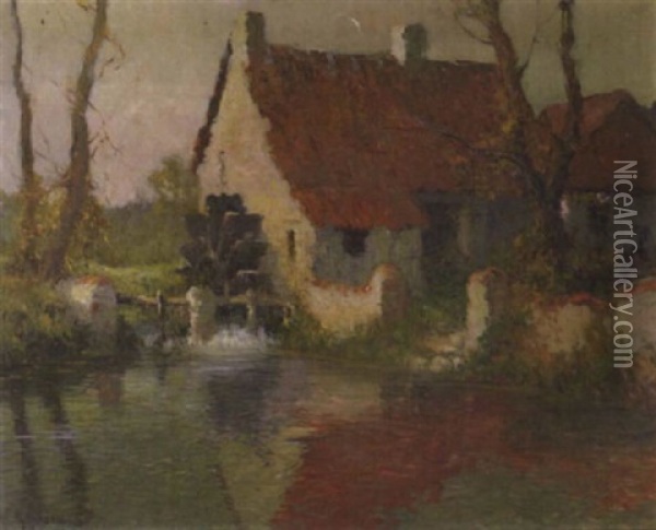 Old Mill, Normandy Oil Painting - George Ames Aldrich