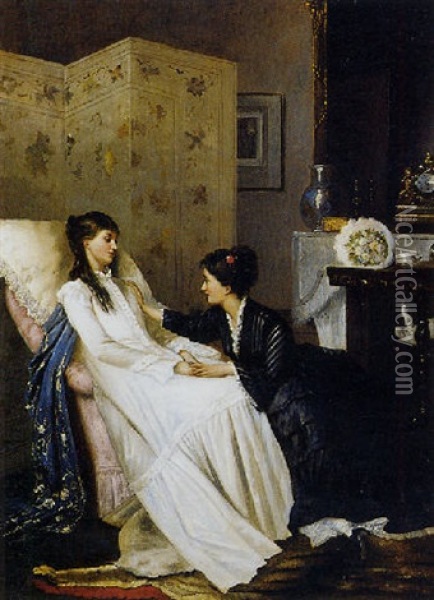 La Jeune Accouchee Oil Painting - Gustave Leonhard de Jonghe