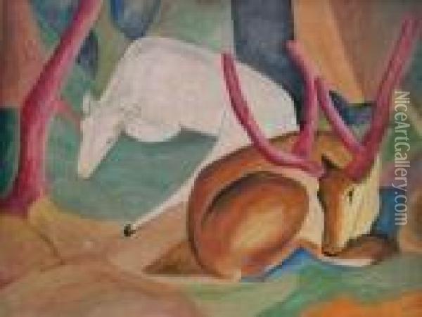 Untitled Oil Painting - Franz Marc