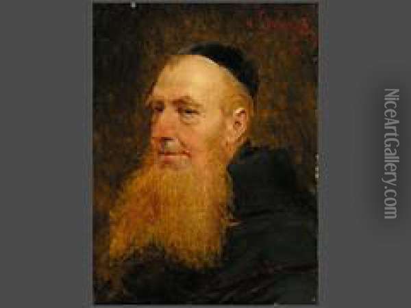Portrait Eines Monchs Mit Bart Oil Painting - Eduard Von Grutzner