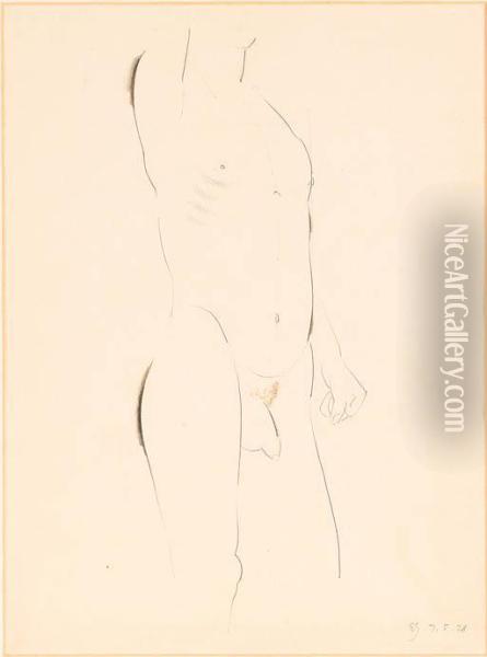 Male Nude Oil Painting - Eric Gill