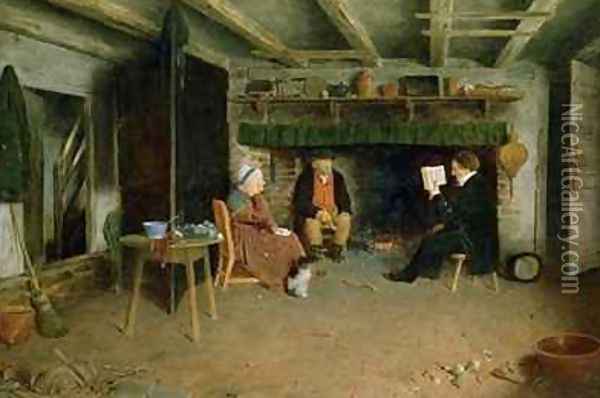 The Clergymans Visit Oil Painting - Frederick Daniel Hardy
