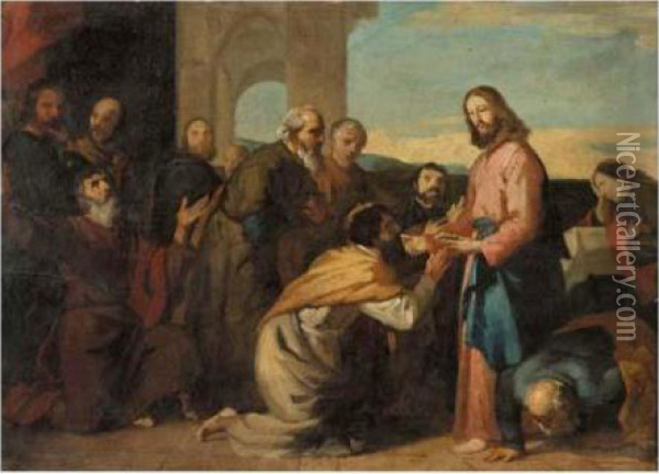The Communion Of The Apostles Oil Painting - Vincenzo Camuccini