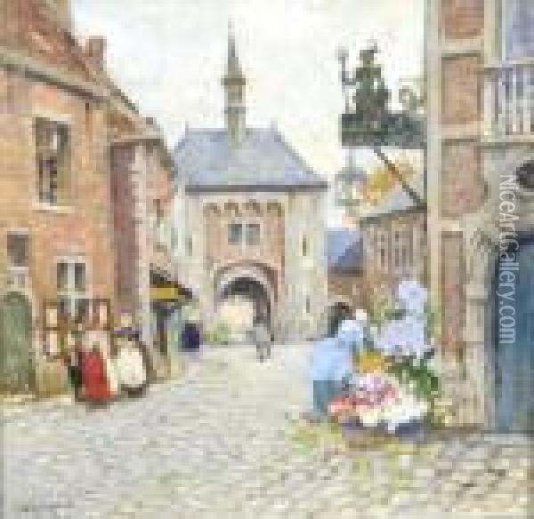 Le Vieux Bruxelles Oil Painting - Hendrick, Henri Cassiers