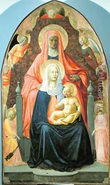 Madonna and Child with St Anne 1424-5 Oil Painting - T. & Masolino, T. Masaccio