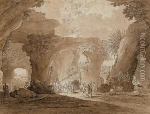 Die Anbetung Der Konige In Der Grotte Von Bethlehem Oil Painting - Jacob Philipp Hackert
