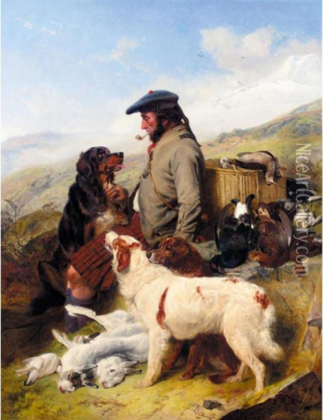 The Scotch Gamekeeper Oil Painting - Richard Ansdell
