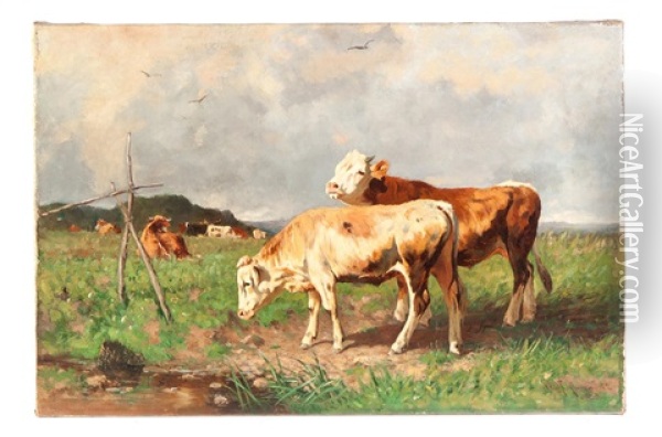 Cattle Oil Painting - William Henry Howe