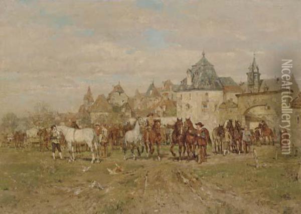 The Departure Oil Painting - Wilhelm Velten