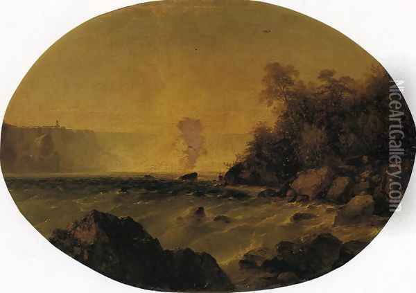A View of Niagara Falls Oil Painting - John Frederick Kensett