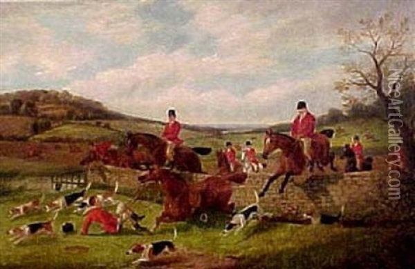 Fox Hunting Scene Oil Painting - Herbert Menzies Marshall