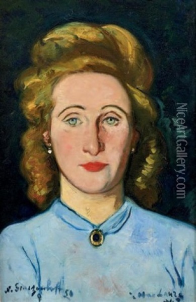 Portrait De Femme Oil Painting - Nicolas Sinezouboff