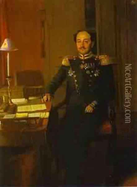 Portrait Of P P Zhdanovich 1846-47 Oil Painting - Pavel Andreevich Fedotov