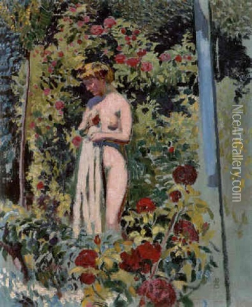 Nu A La Draperie Dans Le Jardin Oil Painting - Maurice Denis