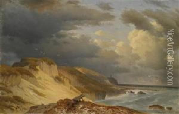Onthe Coast Oil Painting - Hermann Reichsfreih. Von Konigsbrunn